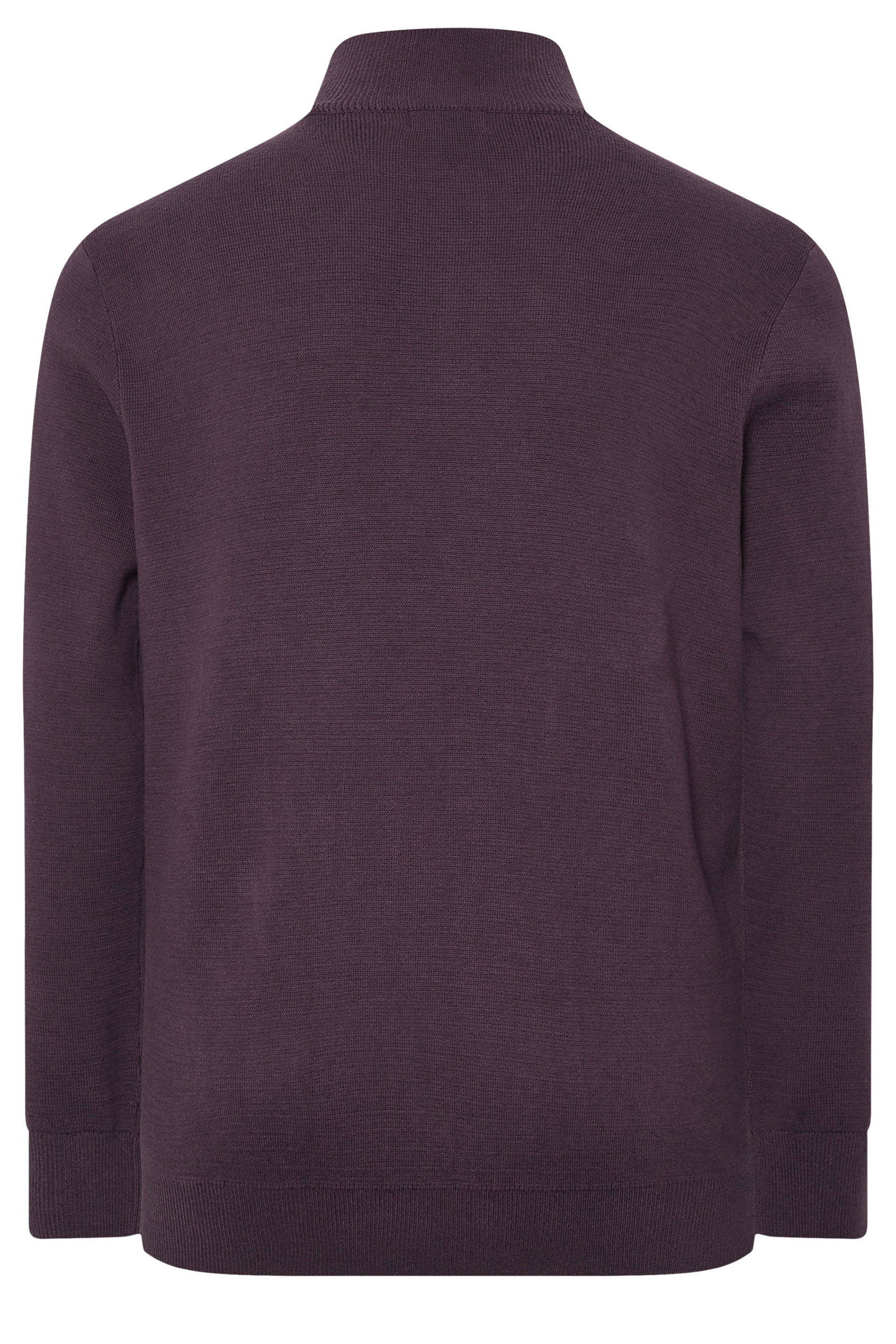 BadRhino Big & Tall Plum Purple Milano Quarter Zip Jumper | BadRhino 7