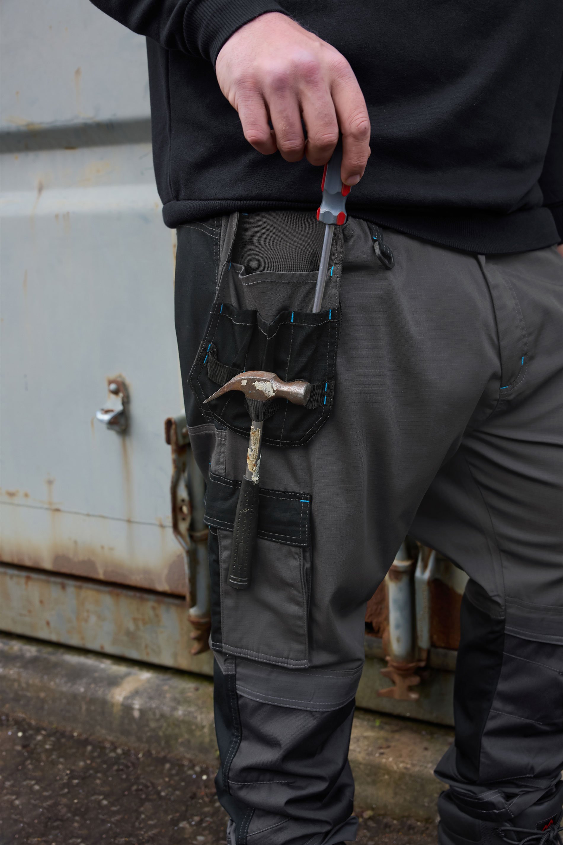 BadRhino Big & Tall Black Workwear Cargo Trousers | BadRhino 2