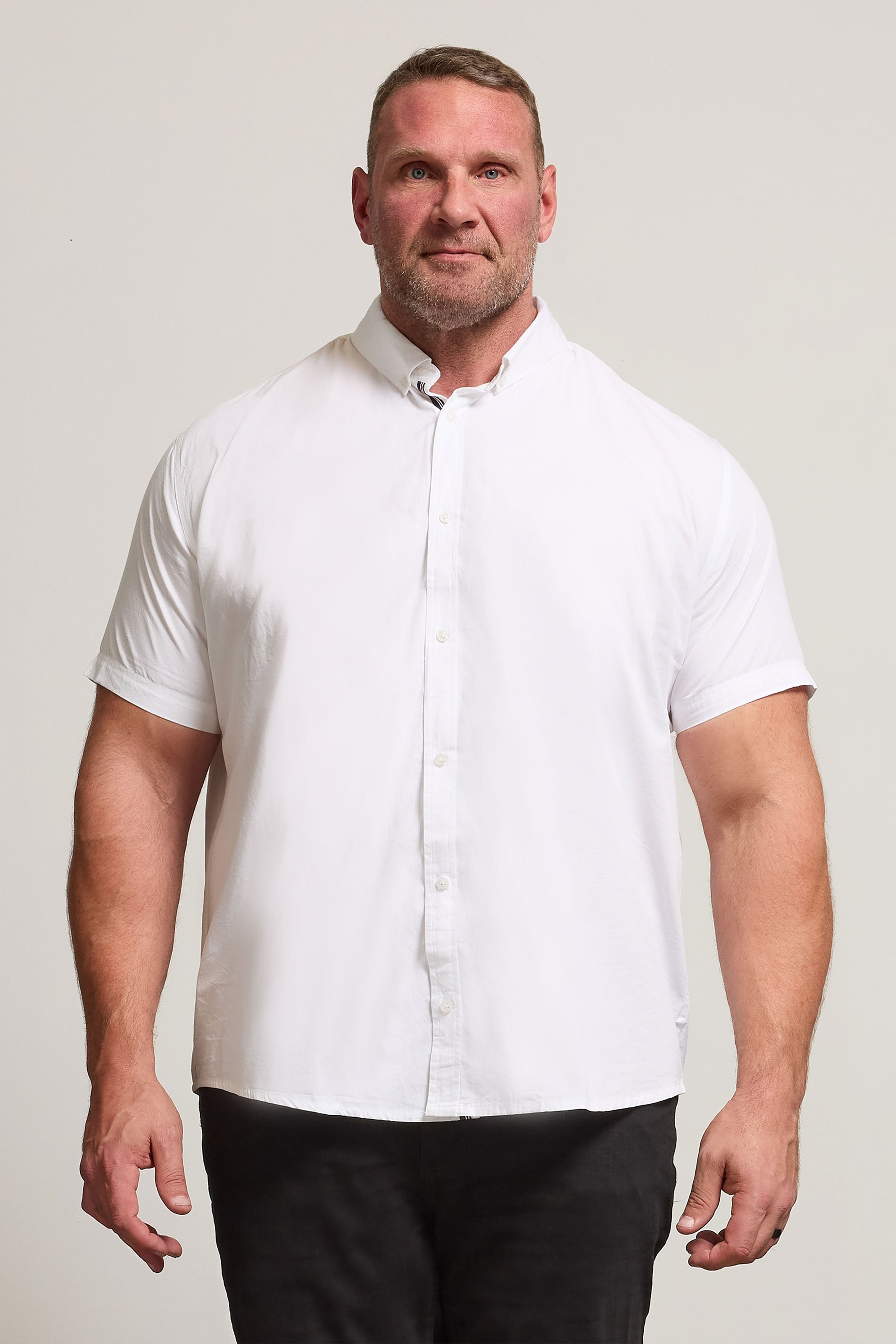 BadRhino Big & Tall White Poplin Short Sleeve Shirt | BadRhino 1