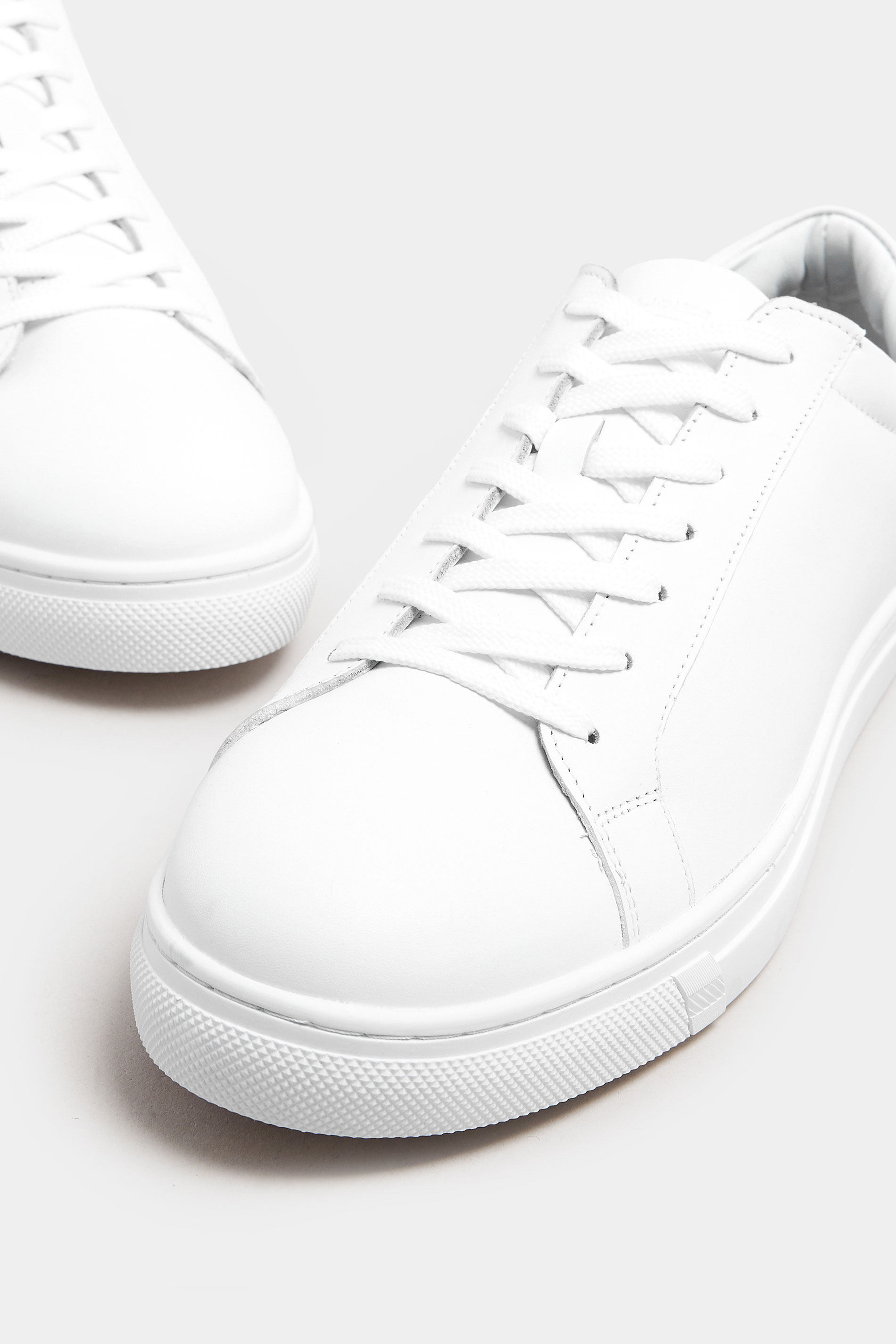 JACK & JONES White Leather Trainers | BadRhino 4