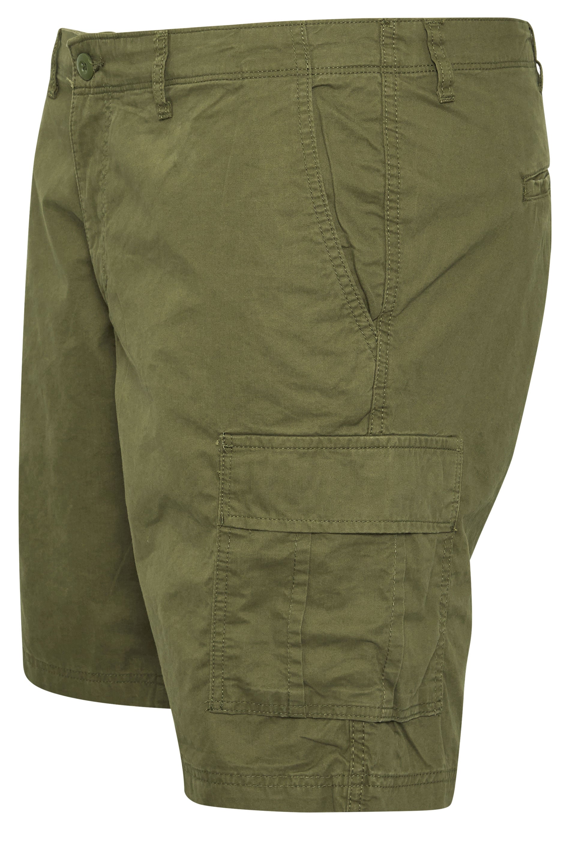 JACK & JONES Big & Tall 2 PACK Neutral And Olive Green Cargo Shorts | BadRhino 7