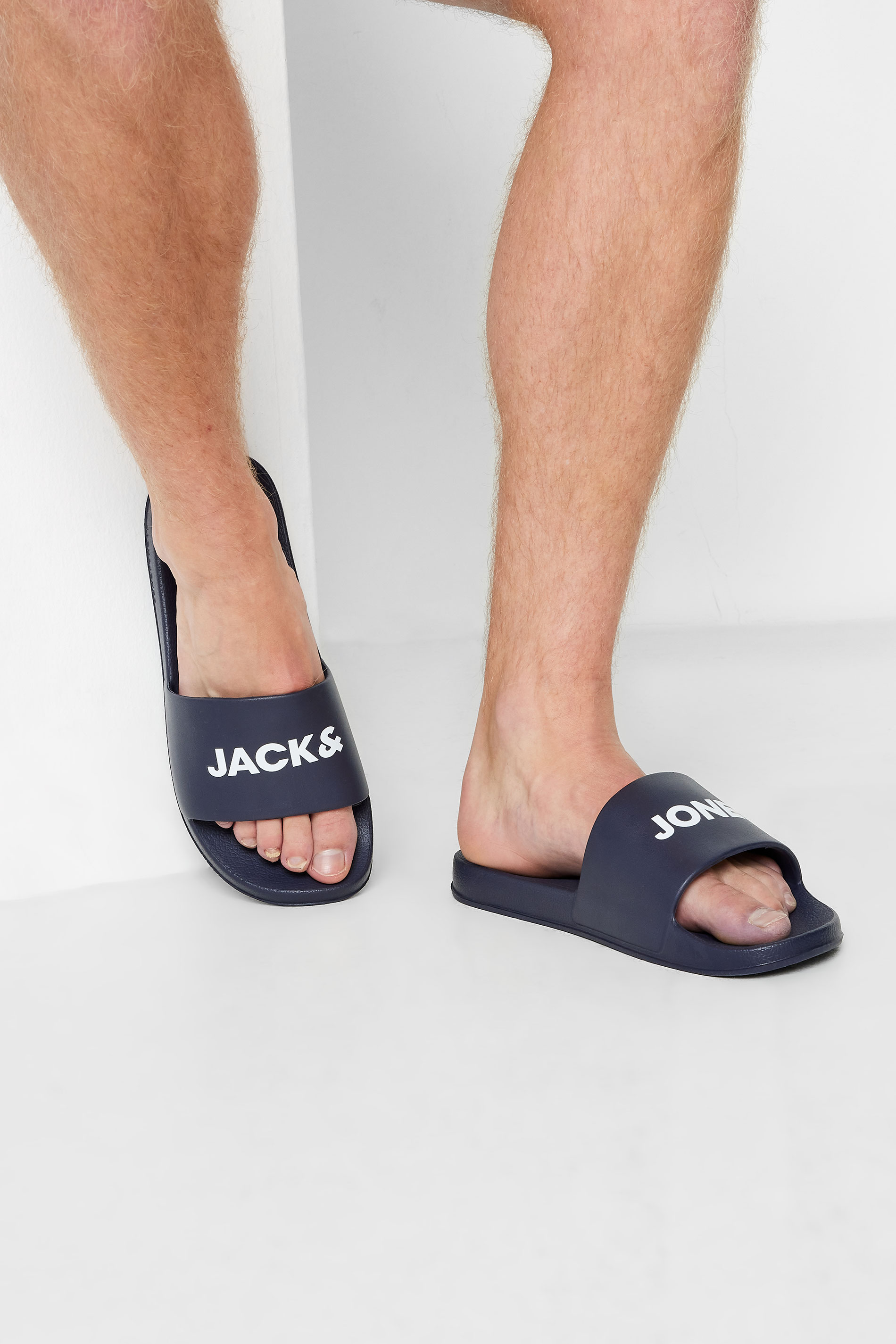JACK & JONES White Branded Moulded Sliders | BadRhino 1