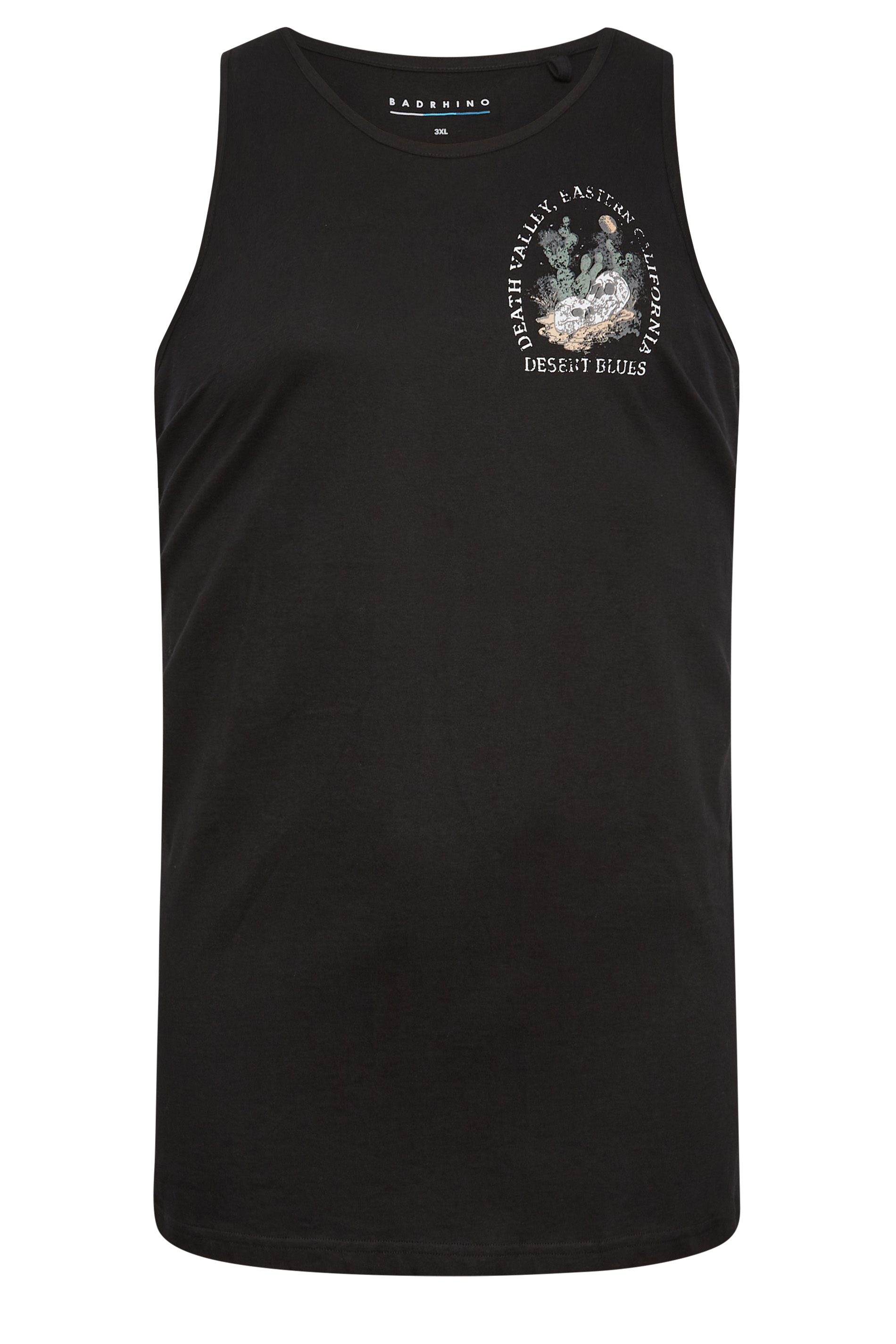 BadRhino Big & Tall Black 'Death Valley' Slogan Vest Top | BadRhino  4