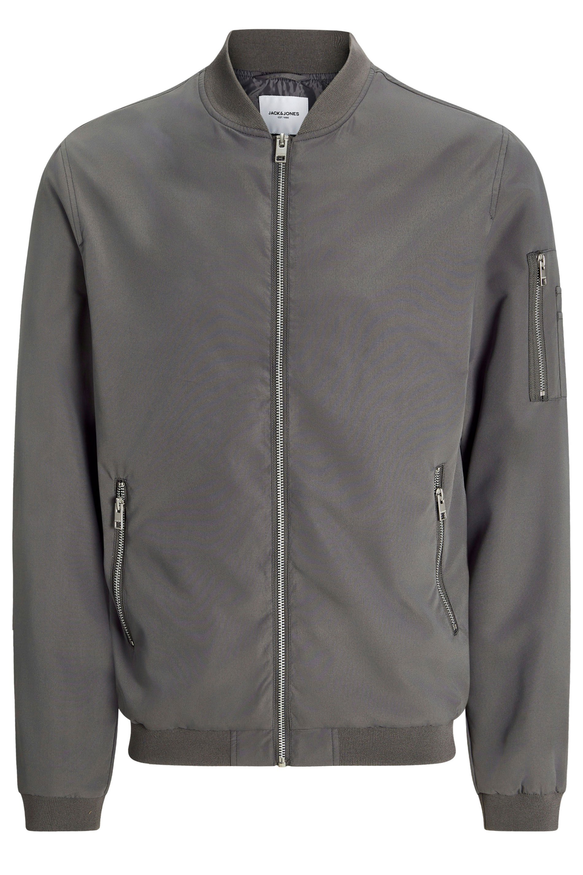 JACK & JONES Grey Bomber Jacket | BadRhino