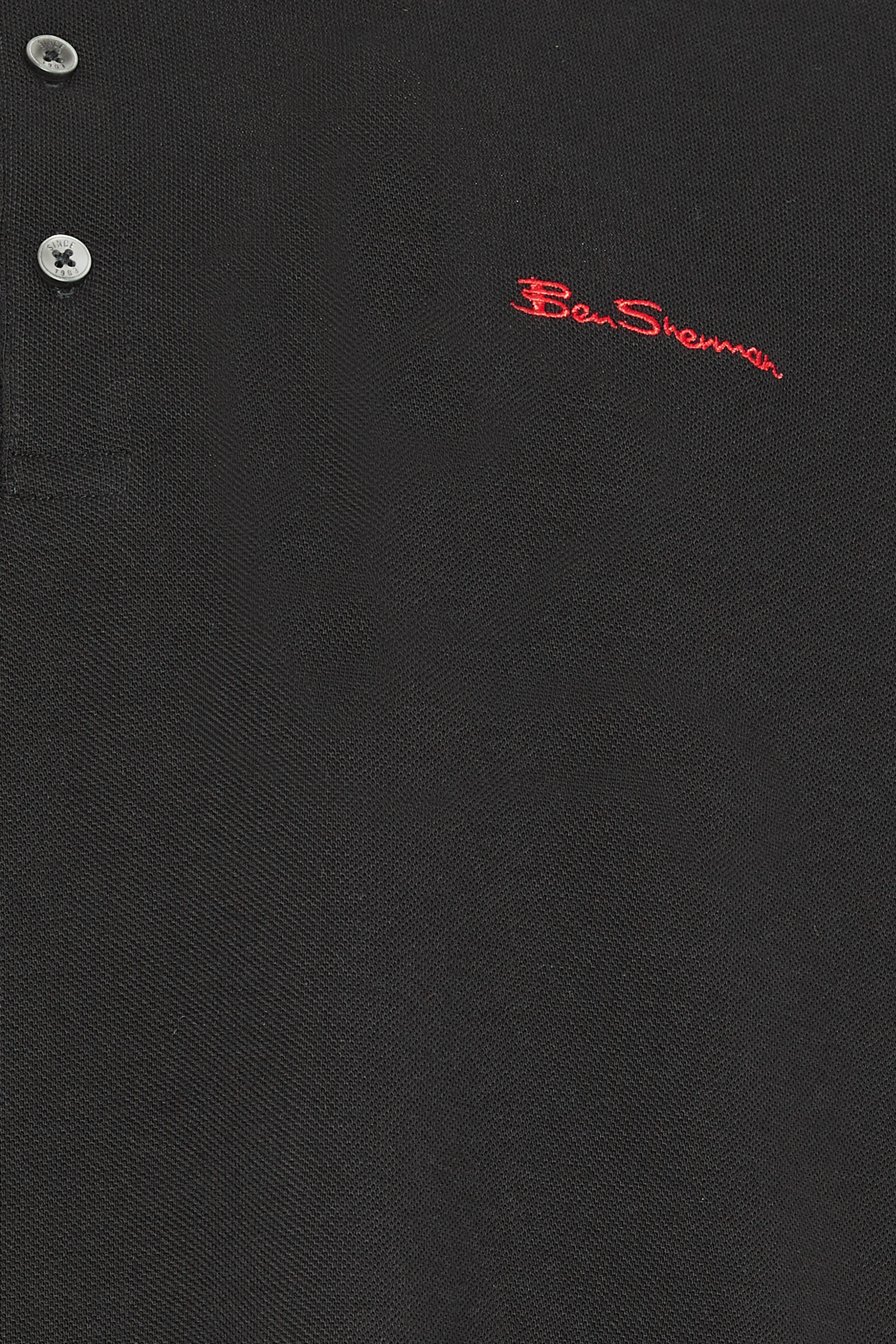 Ben Sherman Big & Tall Black Signature Pique Polo Shirt BadRhino 2