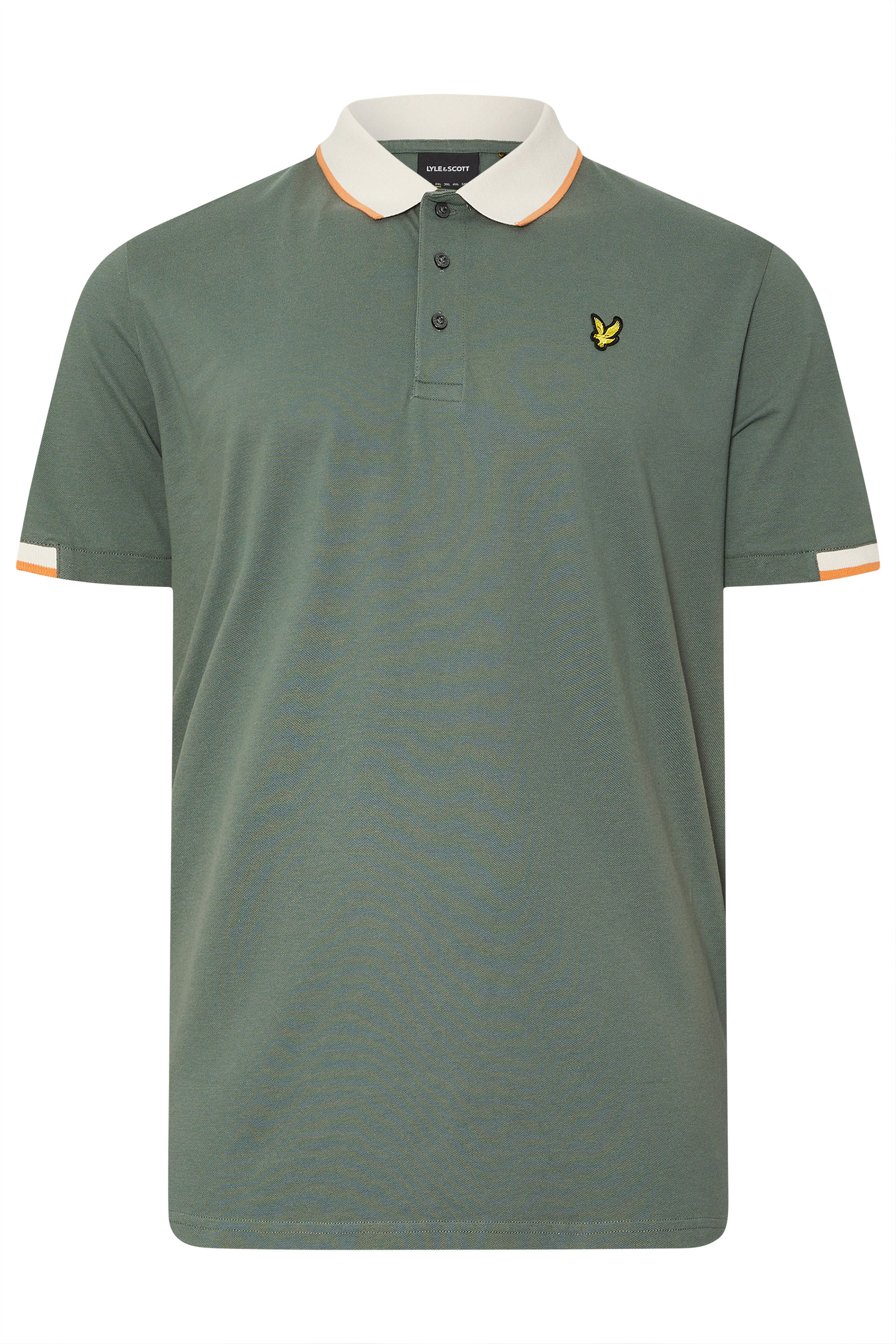 LYLE & SCOTT Big & Tall Green Half Tipped Polo Shirt | BadRhino 3