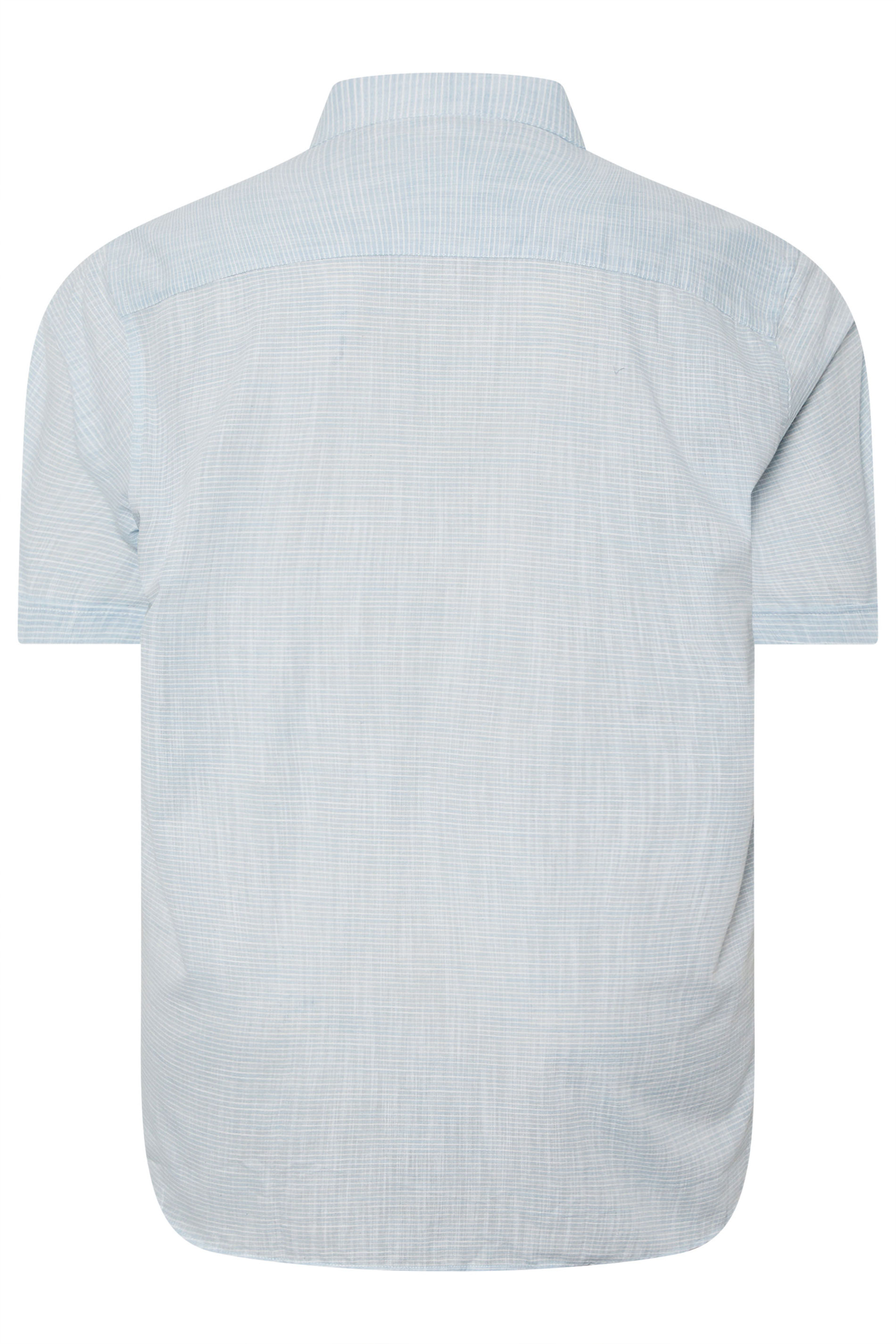 KAM Big & Tall Sky Blue Stripe Grandad Collar Shirt | BadRhino 4