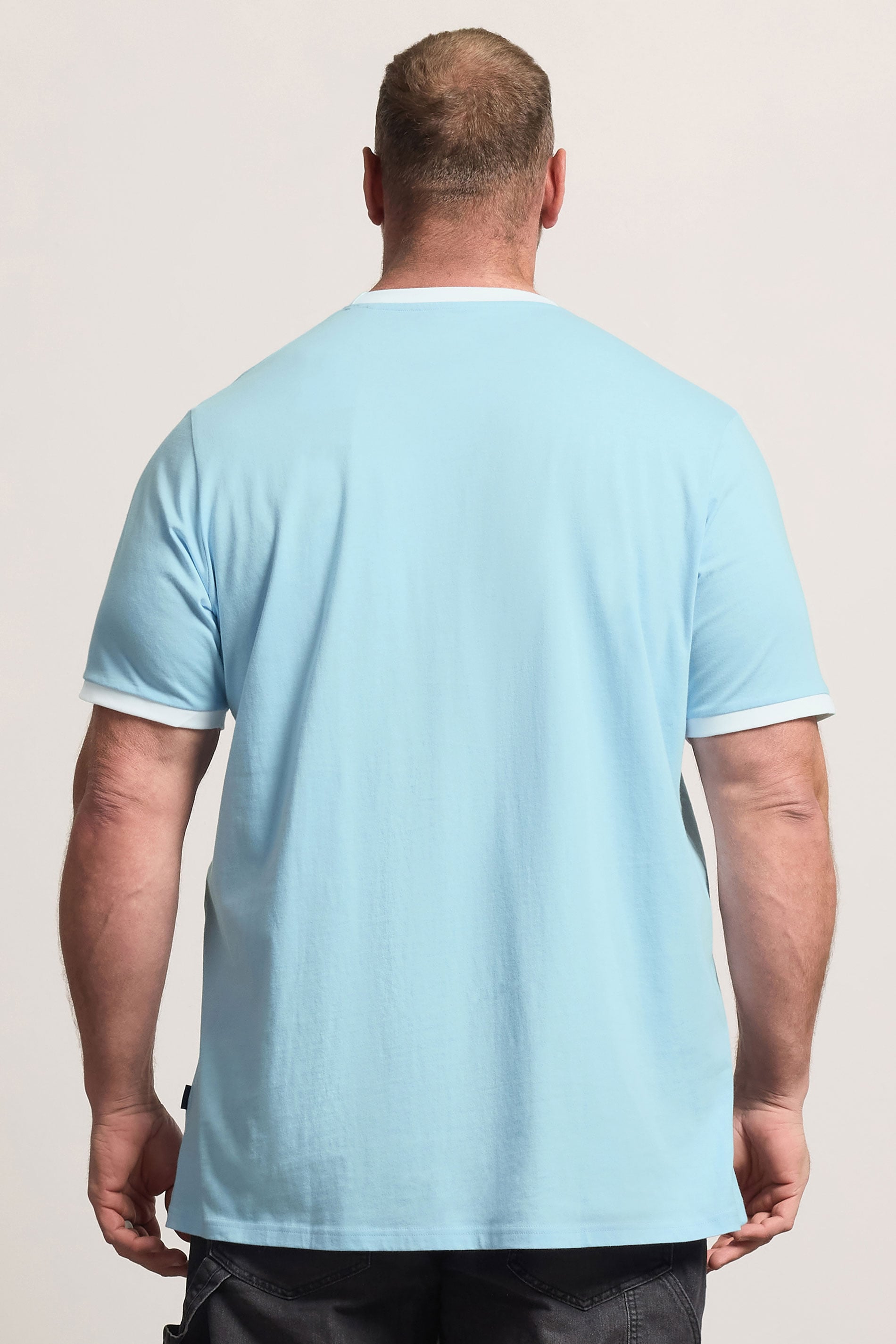 BadRhino Big & Tall Light Blue Extra Long Ringer T-Shirt | BadRhino 2