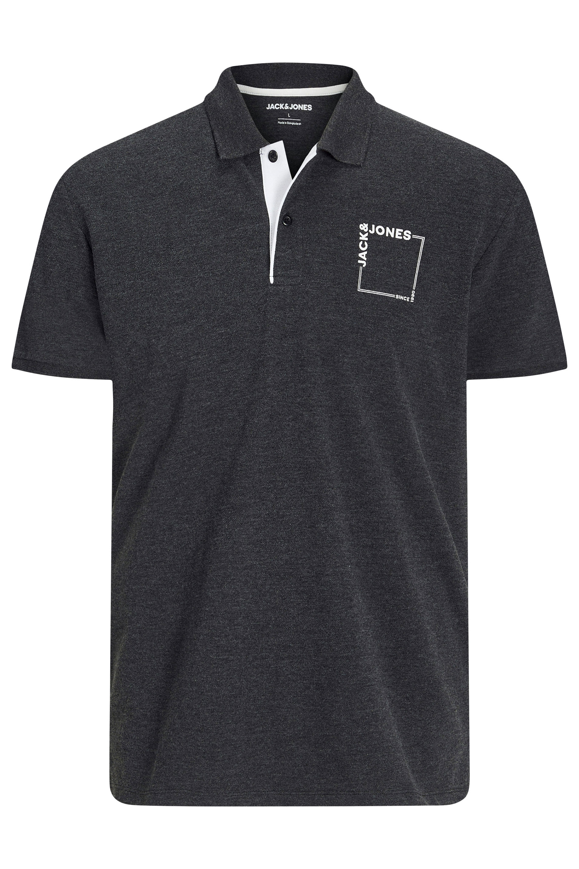 JACK & JONES Big & Tall Black Polo Shirt | BadRhino 3