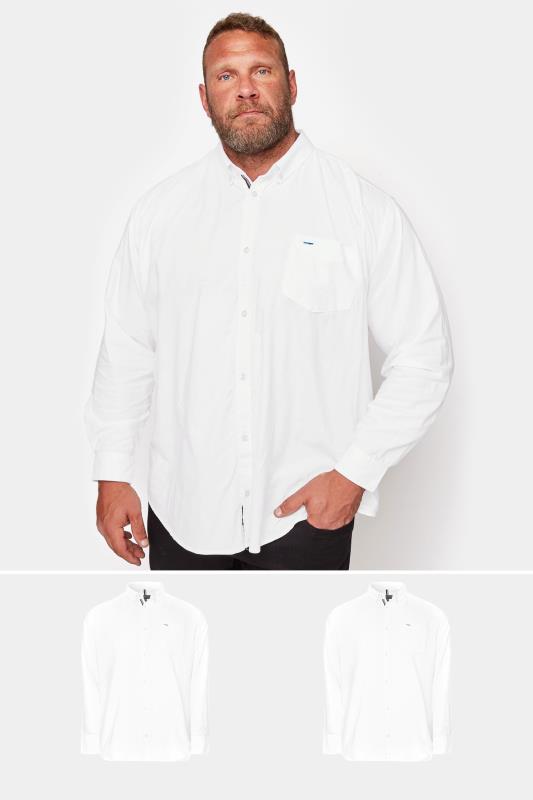 Men's  BadRhino Big & Tall White 2 PACK Long Sleeve Oxford Shirts