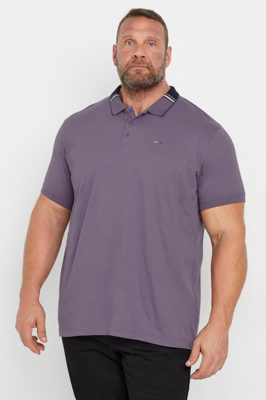 BadRhino Big & Tall Purple Jacquard Polo Shirt | BadRhino 1