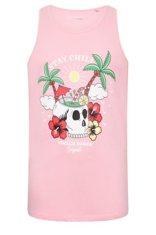 BadRhino Big & Tall Pink 'Stay Chill' Print Vest | BadRhino 3