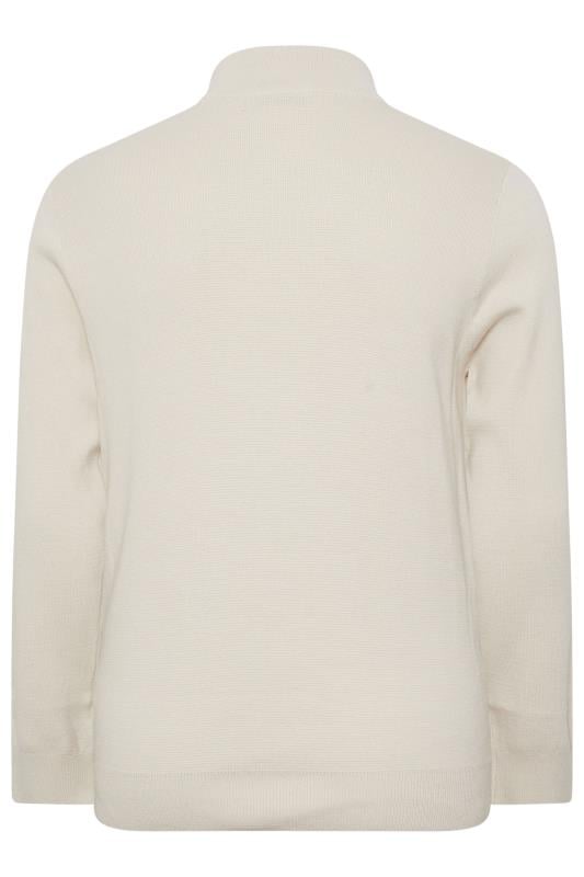 BadRhino Big & Tall Cream Quarter Zip Jumper | BadRhino 4