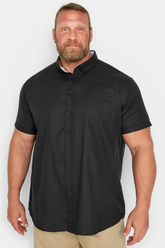 Men's  D555 Big & Tall Black Short Sleeve Oxford Shirt