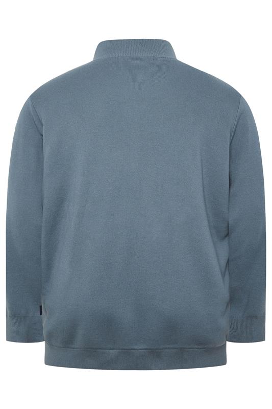 BadRhino Big & Tall Blue Knitted Borg Zip Up | BadRhino 7