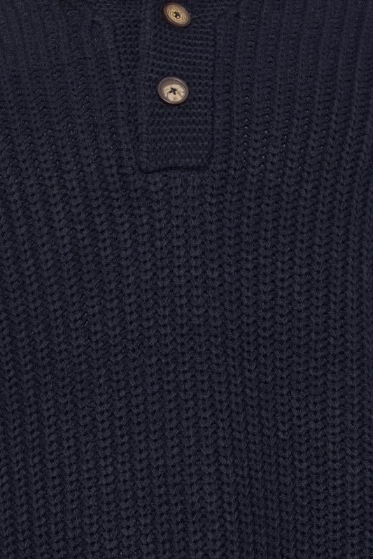 BadRhino Big & Tall Navy Blue Shawl Jumper | BadRhino 3