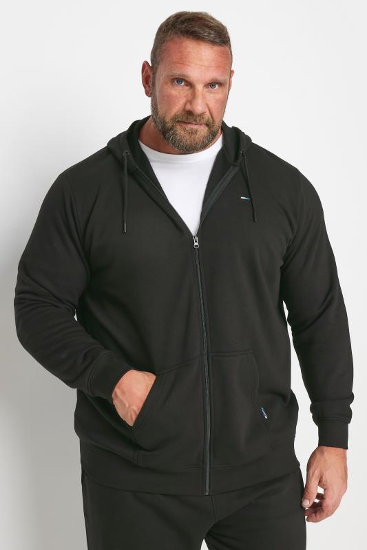 Men's Casual / Every Day BadRhino Big & Tall Black Essential Zip Through Hoodie