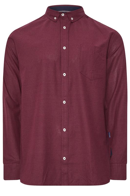 BadRhino Big & Tall Burgundy Red Long Sleeve Slub Shirt | BadRhino 5