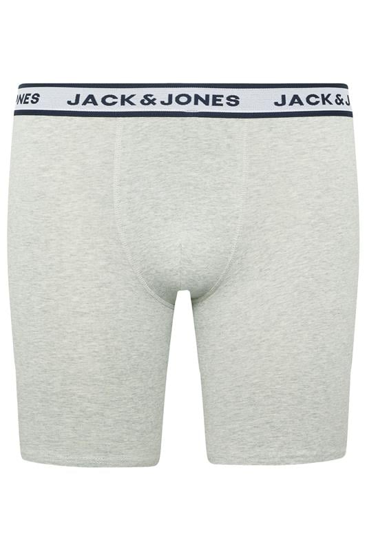 JACK & JONES Big & Tall 3 Pack White/Grey/Navy Blue Boxers | BadRhino 5