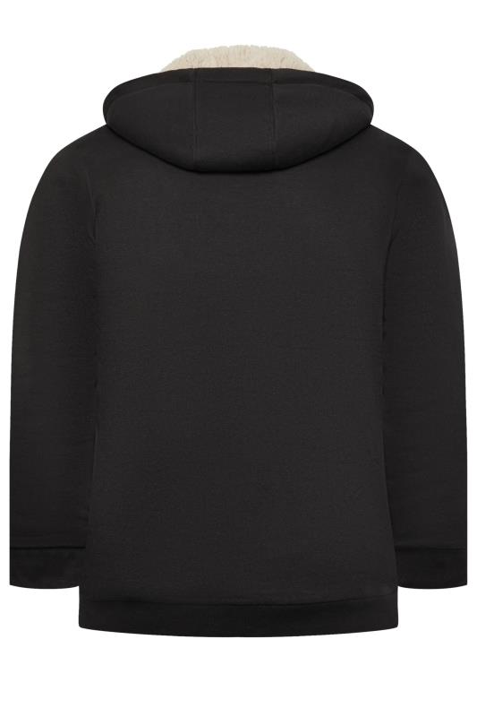 BadRhino Big & Tall Black Borg Zip Through Hoodie | BadRhino 4