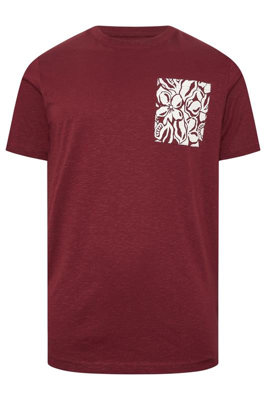 BadRhino Big & Tall Red Flower Pocket T-Shirt | BadRhino 5