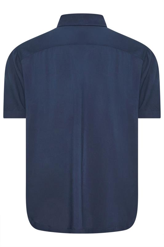 JACK & JONES Big & Tall Navy Blue Resort Short Sleeve Shirt | BadRhino 3