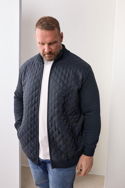 BadRhino Big & Tall Navy Blue Diamond Quilted Jacket