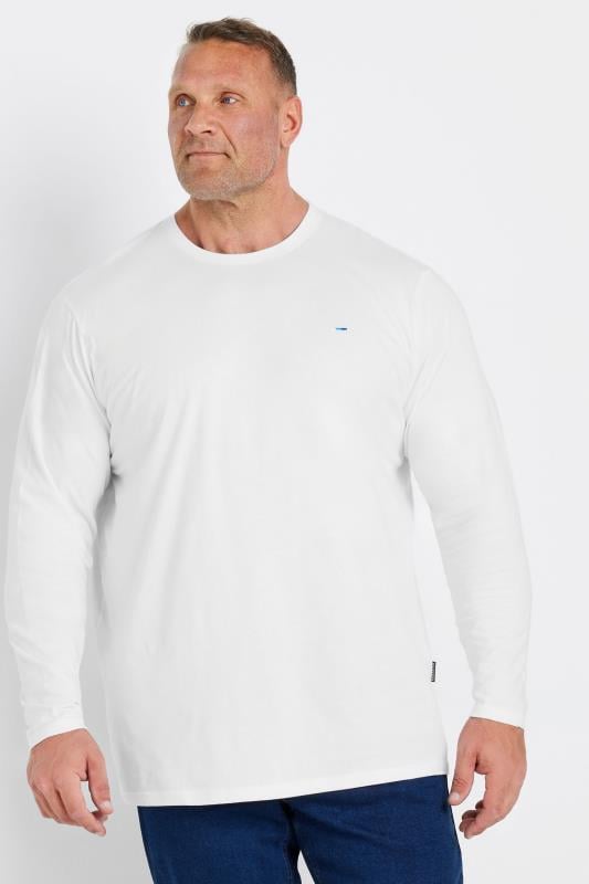 BadRhino Big & Tall White Extra Long Core Long Sleeve T-Shirt | BadRhino 1