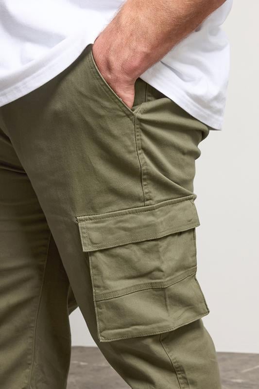 BadRhino Khaki Green Stretch Cargo Trousers | BadRhino 5