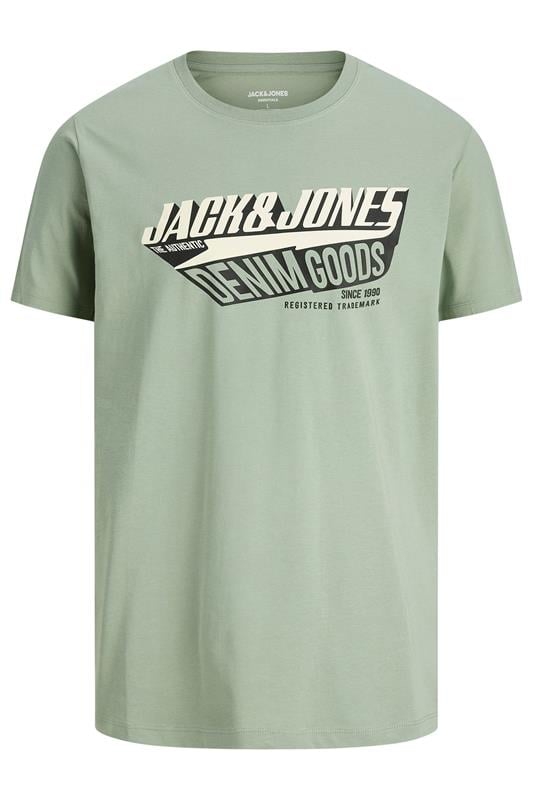 Men's  JACK & JONES Big & Tall Iceberg Green Logo Chest Print T-Shirt