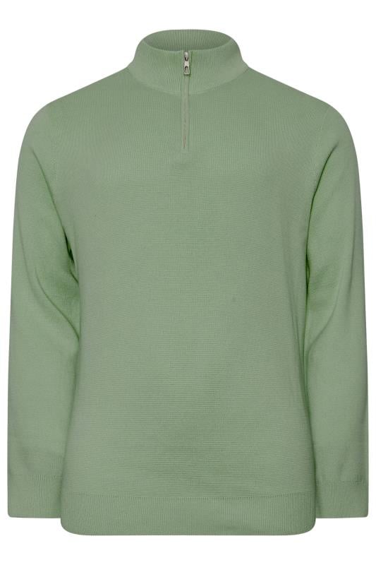 BadRhino Big & Tall Green Quarter Zip Jumper | BadRhino 1