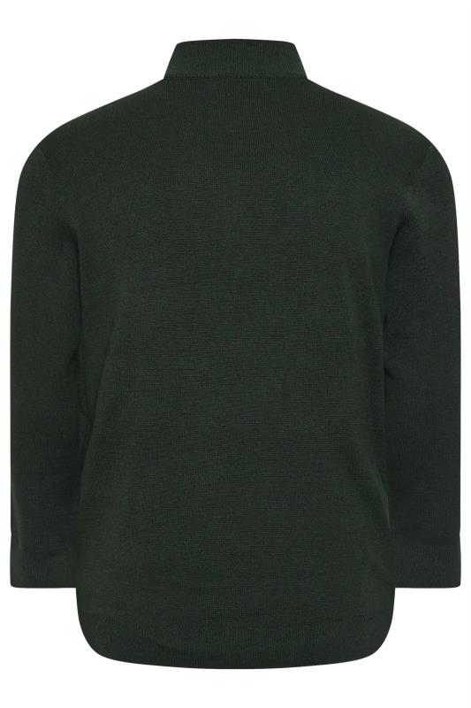 BadRhino Big & Tall Green Milano Quarter Zip Knitted Jumper | BadRhino 5