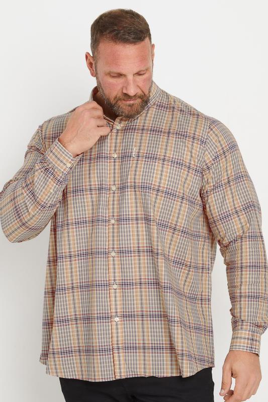 BEN SHERMAN Big & Tall Grey Multicolour Check Print Shirt | BadRhino 2