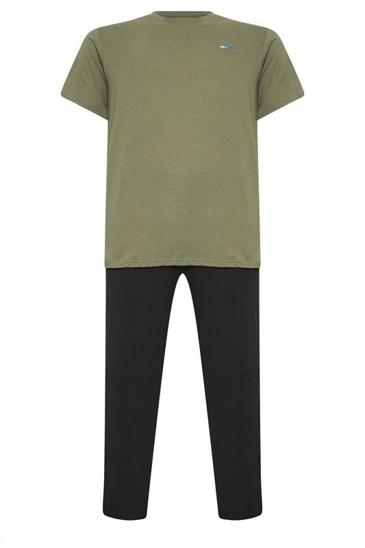 BadRhino Big & Tall Olive Green Lounge Trouser & T-Shirt Set | BadRhino 5