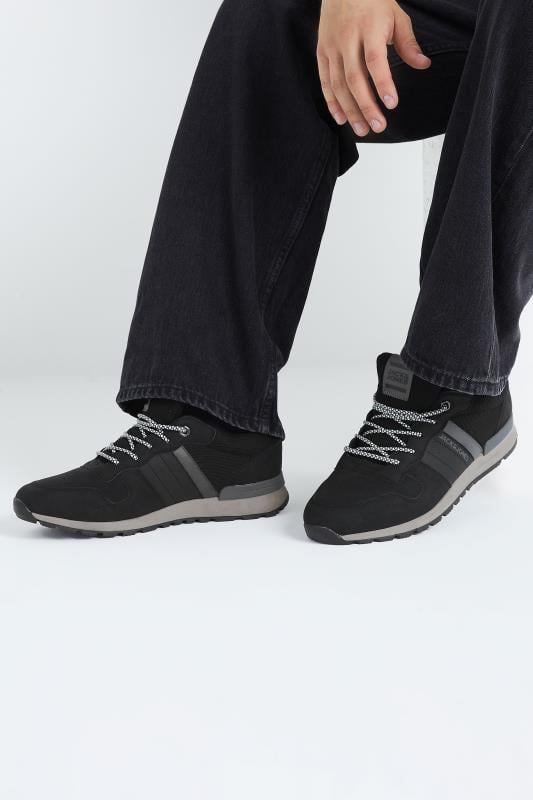 JACK & JONES Black Hike Trainers | BadRhino 1