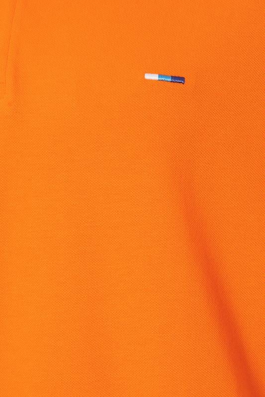 BadRhino Big & Tall Orange & White Tipped Polo Shirt | BadRhino 3