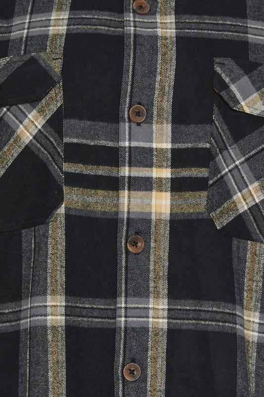 D555 Big & Tall Black Check Overshirt | BadRhino 3