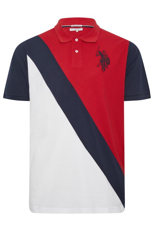 U.S. POLO ASSN. Big & Tall Red Angle Cut & Sew Polo Shirt | BadRhino 3