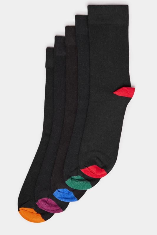 Men's  BadRhino 5 PACK Black Heel & Toe Ankle Socks