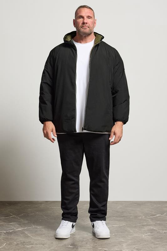 JACK & JONES Big & Tall Black Reversible Puffer Jacket | BadRhino 4