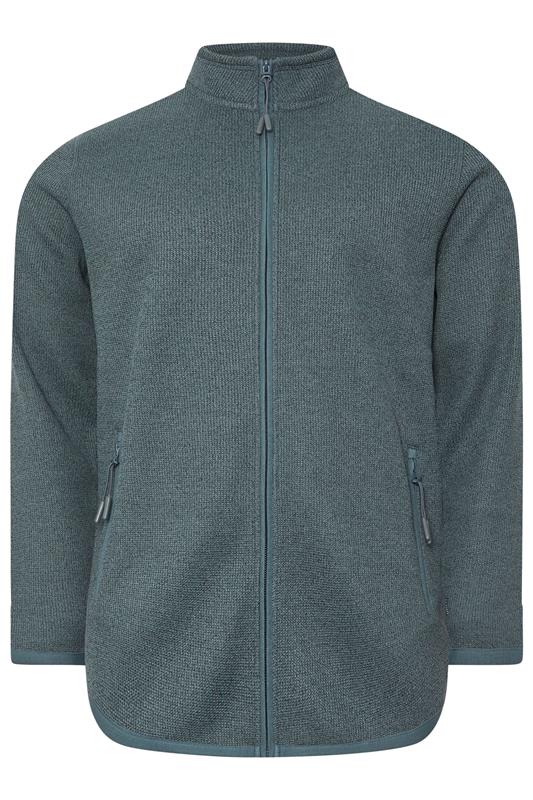 BadRhino Big & Tall Stormy Blue Full Zip Textured Sweatshirt | BadRhino 7
