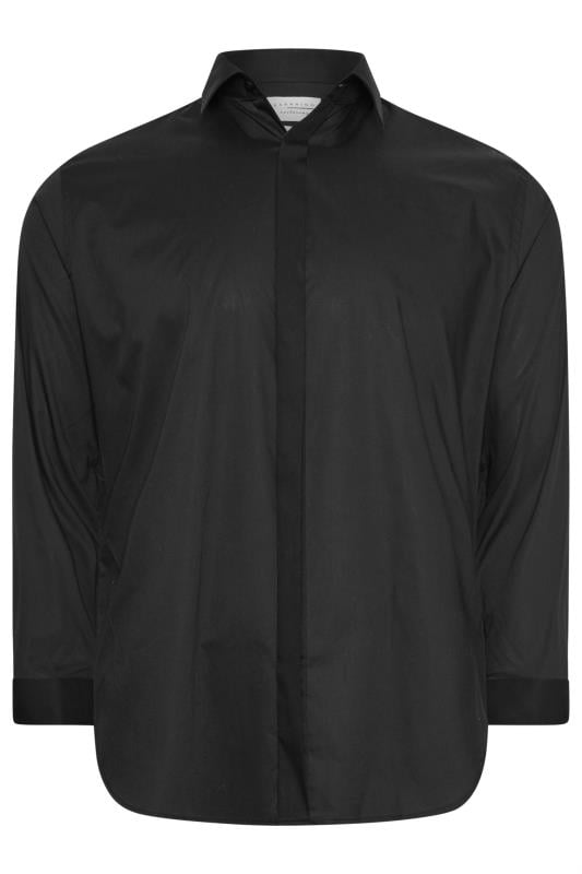 BadRhino Big & Tall Black Long Sleeve Formal Shirt | BadRhino 1