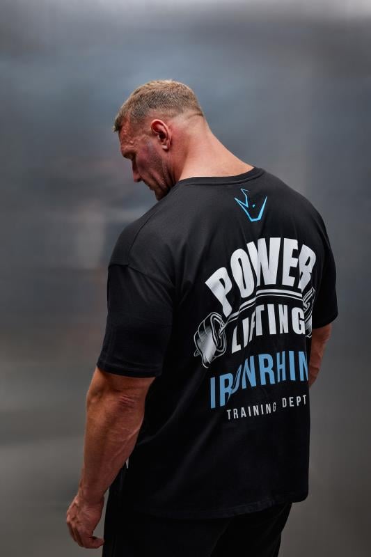 IronRhino Big & Tall Black 'Power Lifting' T-Shirt | BadRhino 1