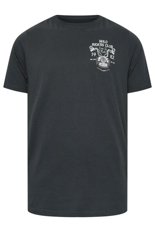 BadRhino Big & Tall Ebony Grey 'Wild Riders Club' T-Shirt | BadRhino 5