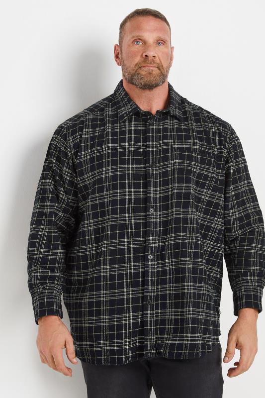 Men's  JACK & JONES Big & Tall Black Check Print Flannel Shirt