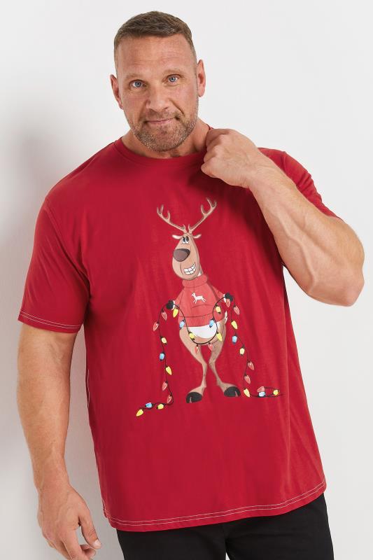 Men's  KAM Red Rudolph Graphic Print T-Shirt