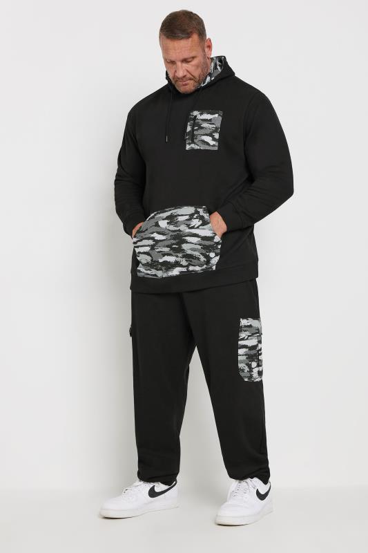 BadRhino Big & Tall Black Camo Detail Cargo Joggers | BadRhino 3