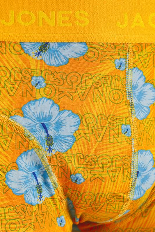 JACK & JONES Big & Tall 3 PACK Blue & Orange Hawaiian Print Trunks | BadRhino 4