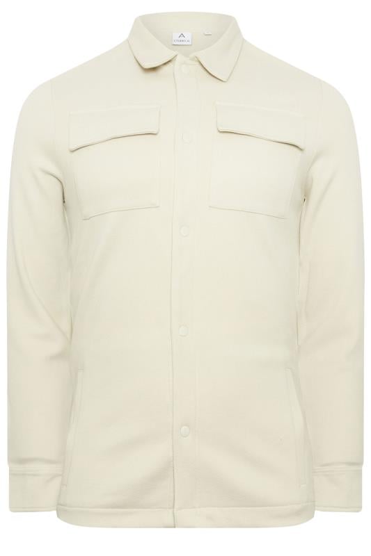 STUDIO A Big & Tall Cream Button Down Shacket | BadRhino 4