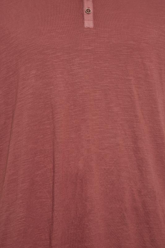 BadRhino Big & Tall Wine Red Y Neck Slub T-Shirt | BadRhino 5